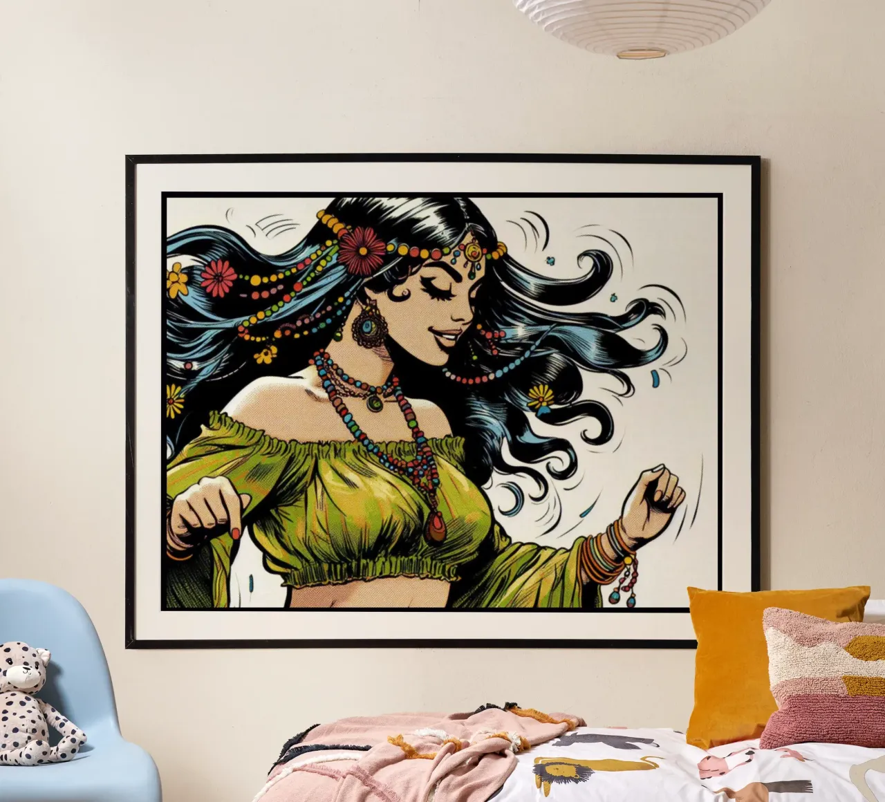 Donna hippie - Stampa poster d'epoca poster da posterprints-by-nomad