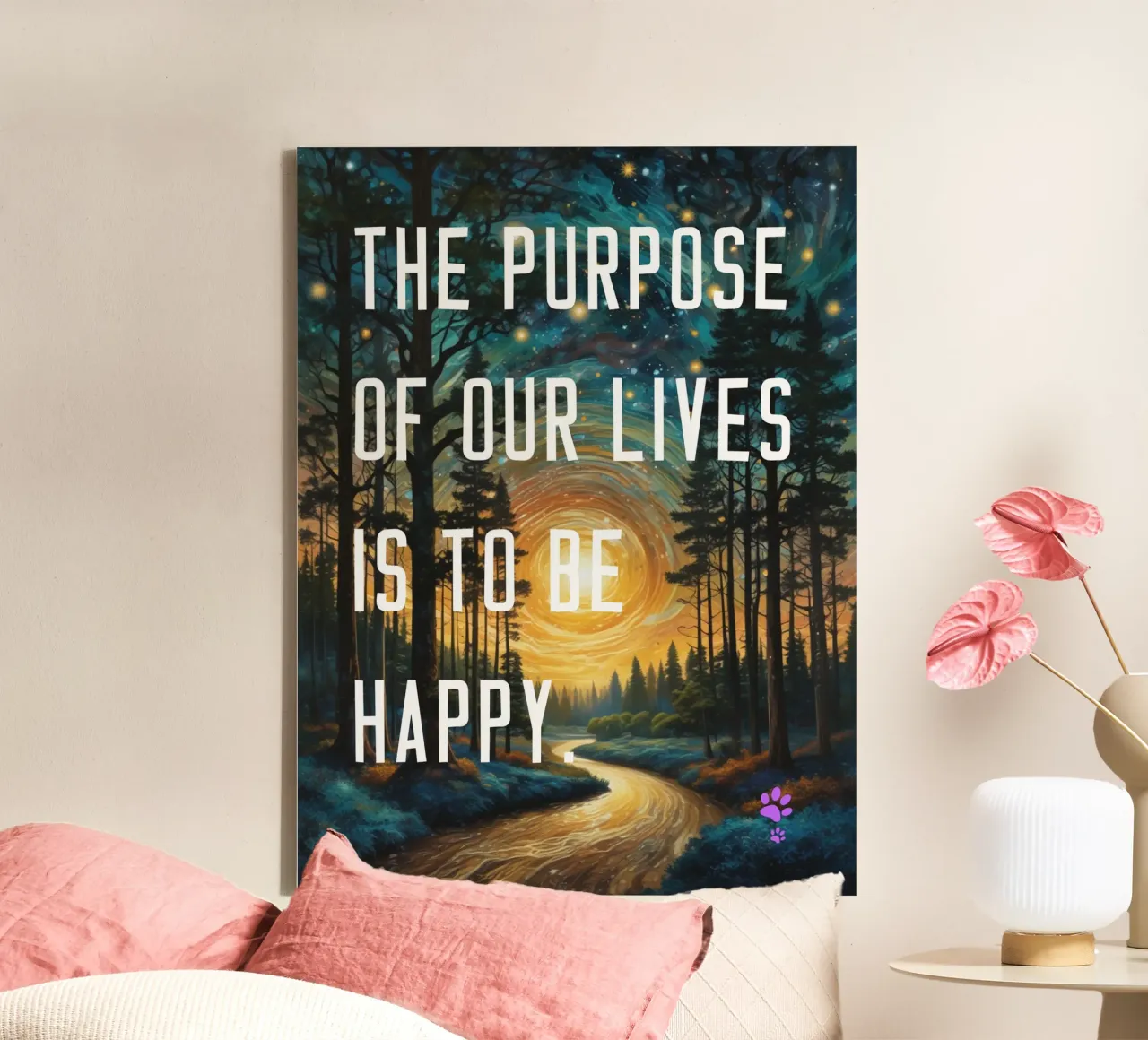 Purpose Of Our Lives Is To Be Happy canvas by catsforyou
