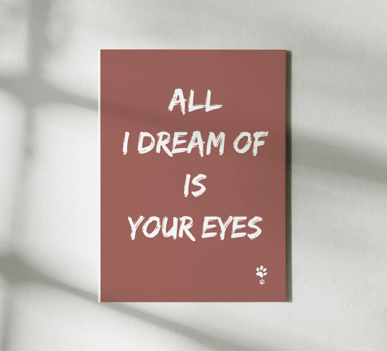Ich träume nur von deinen Augen Leinwand mit Schattenfugenrahmen von catsforyou
