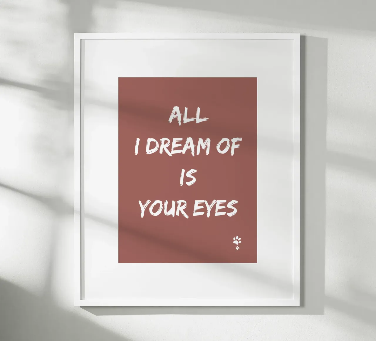 Sogno solo i tuoi occhi poster con telaio in alluminio da catsforyou