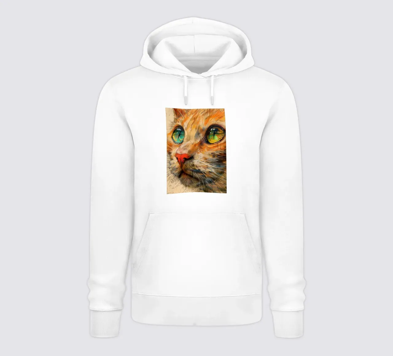 Gatto zenzero felpa con cappuccio da Justyna Jaszke JBJart