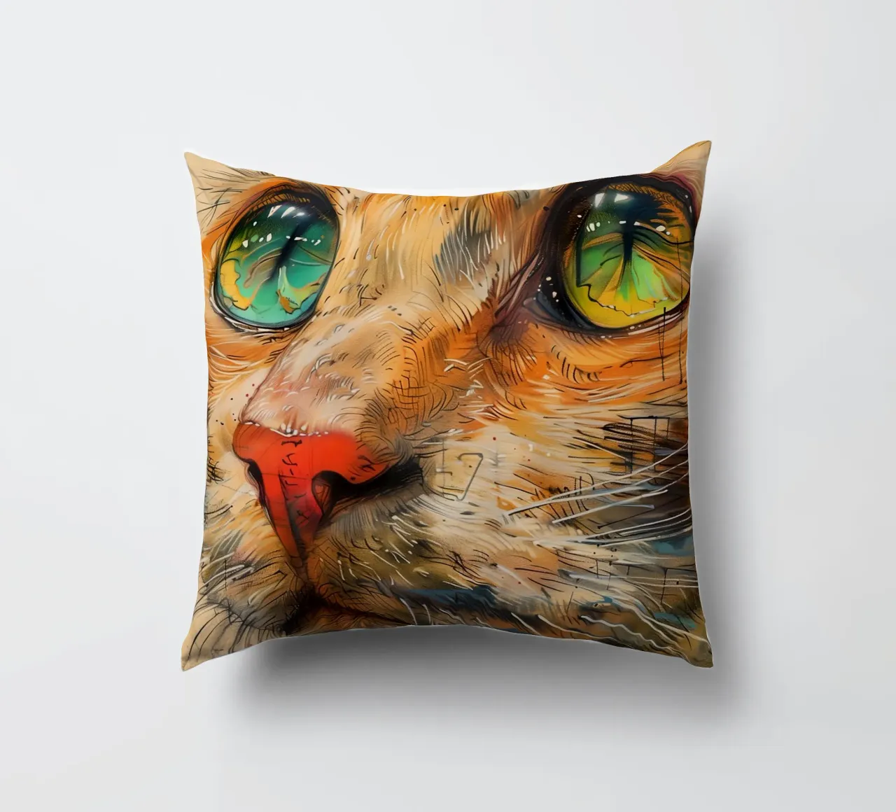Gatto zenzero cuscino da Justyna Jaszke JBJart
