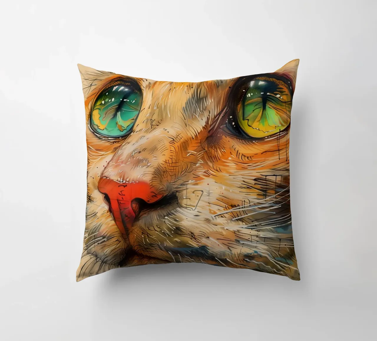 Gatto zenzero cuscino da Justyna Jaszke JBJart