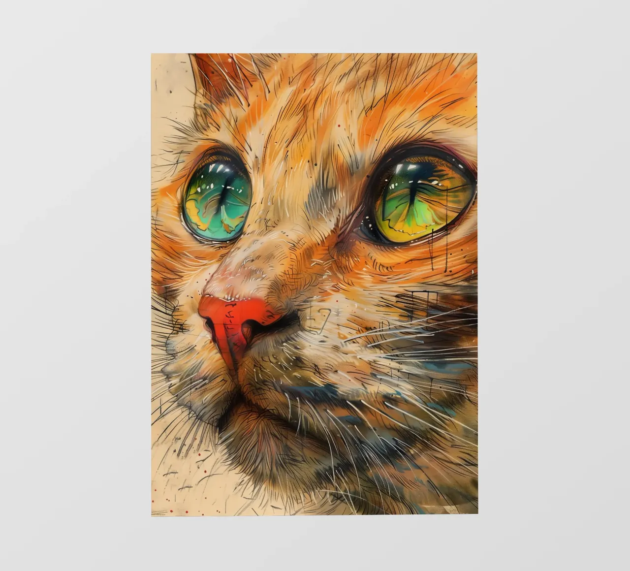 Ginger kat fotobehang van Justyna Jaszke JBJart