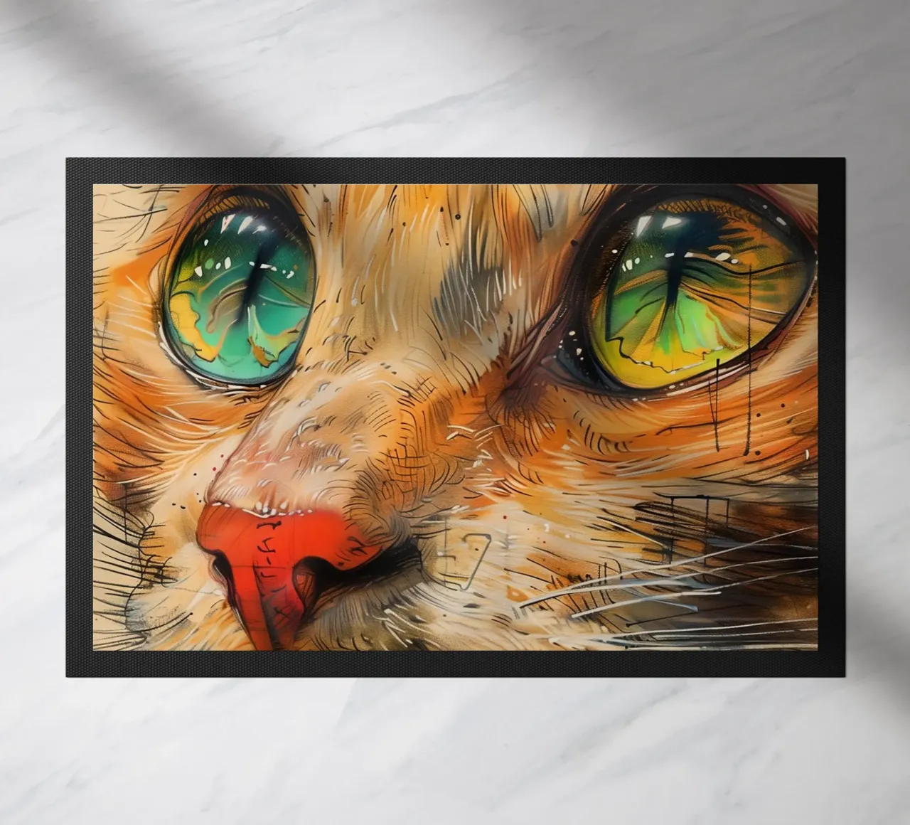 Ginger kat deurmat van Justyna Jaszke JBJart