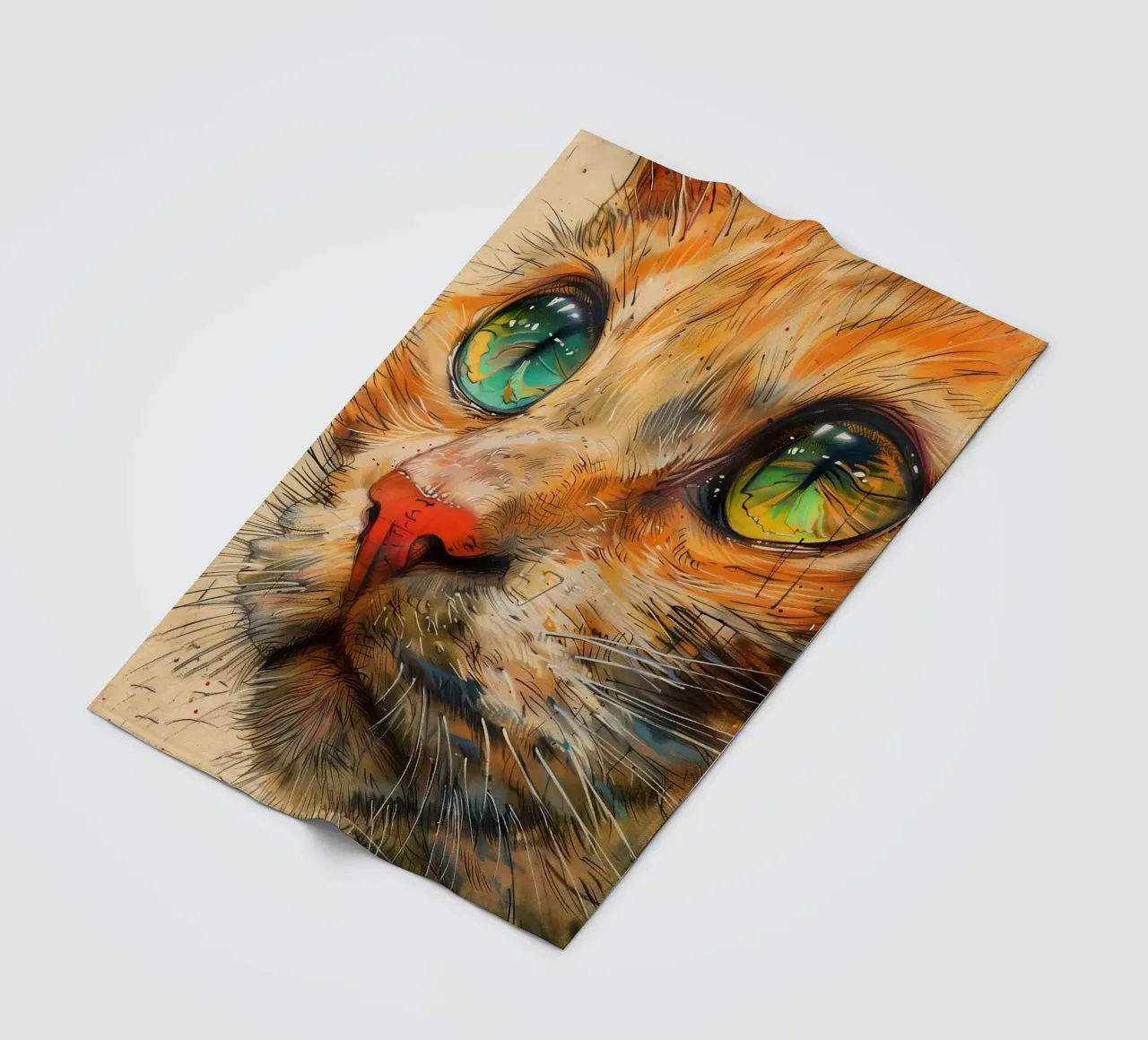 Ginger cat fleecedeken van Justyna Jaszke JBJart