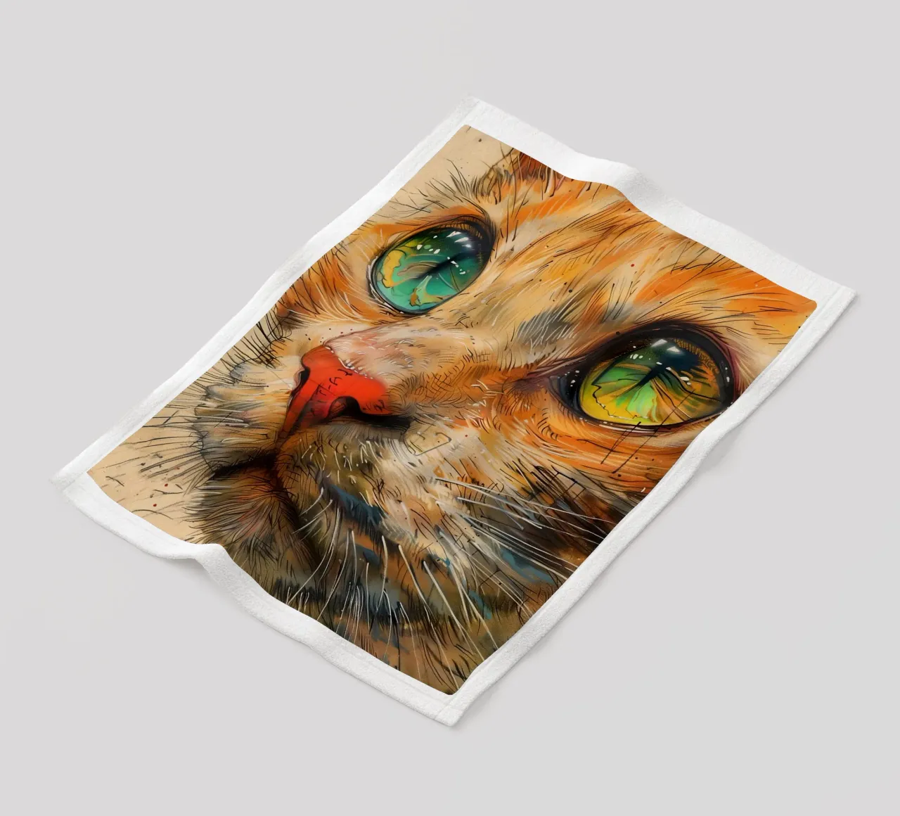 Ginger cat fleecedeken van Justyna Jaszke JBJart