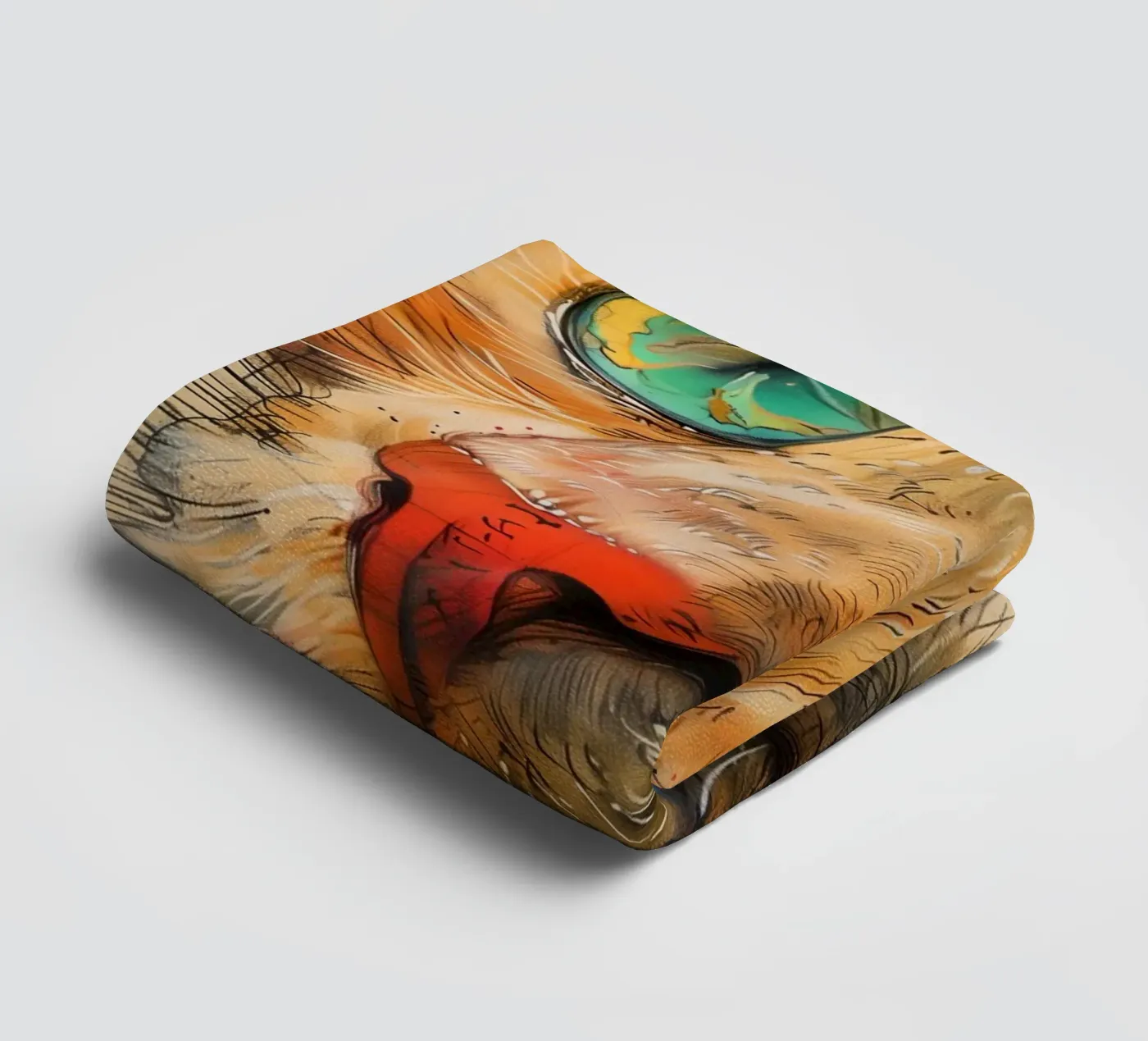 Ginger cat badhanddoek van Justyna Jaszke JBJart