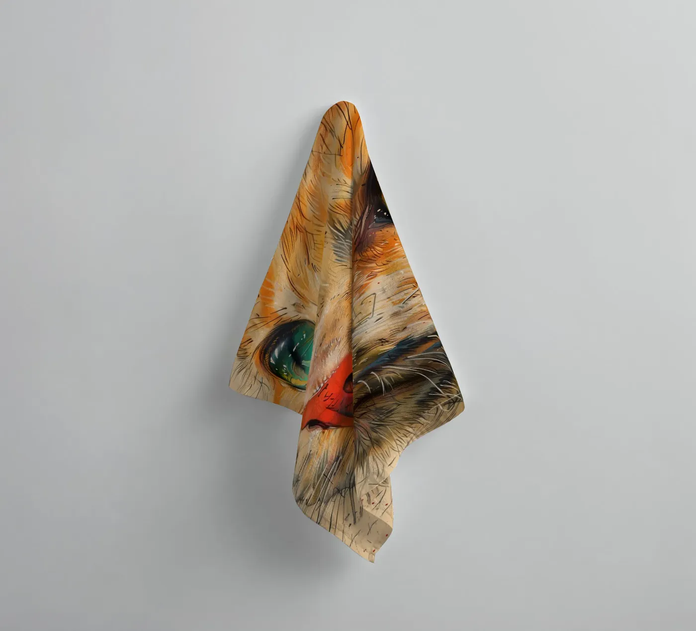 Ginger cat badhanddoek van Justyna Jaszke JBJart