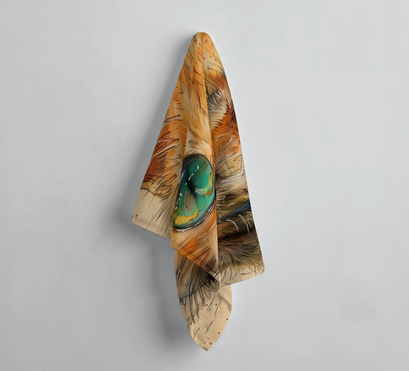 Ginger cat badhanddoek van Justyna Jaszke JBJart