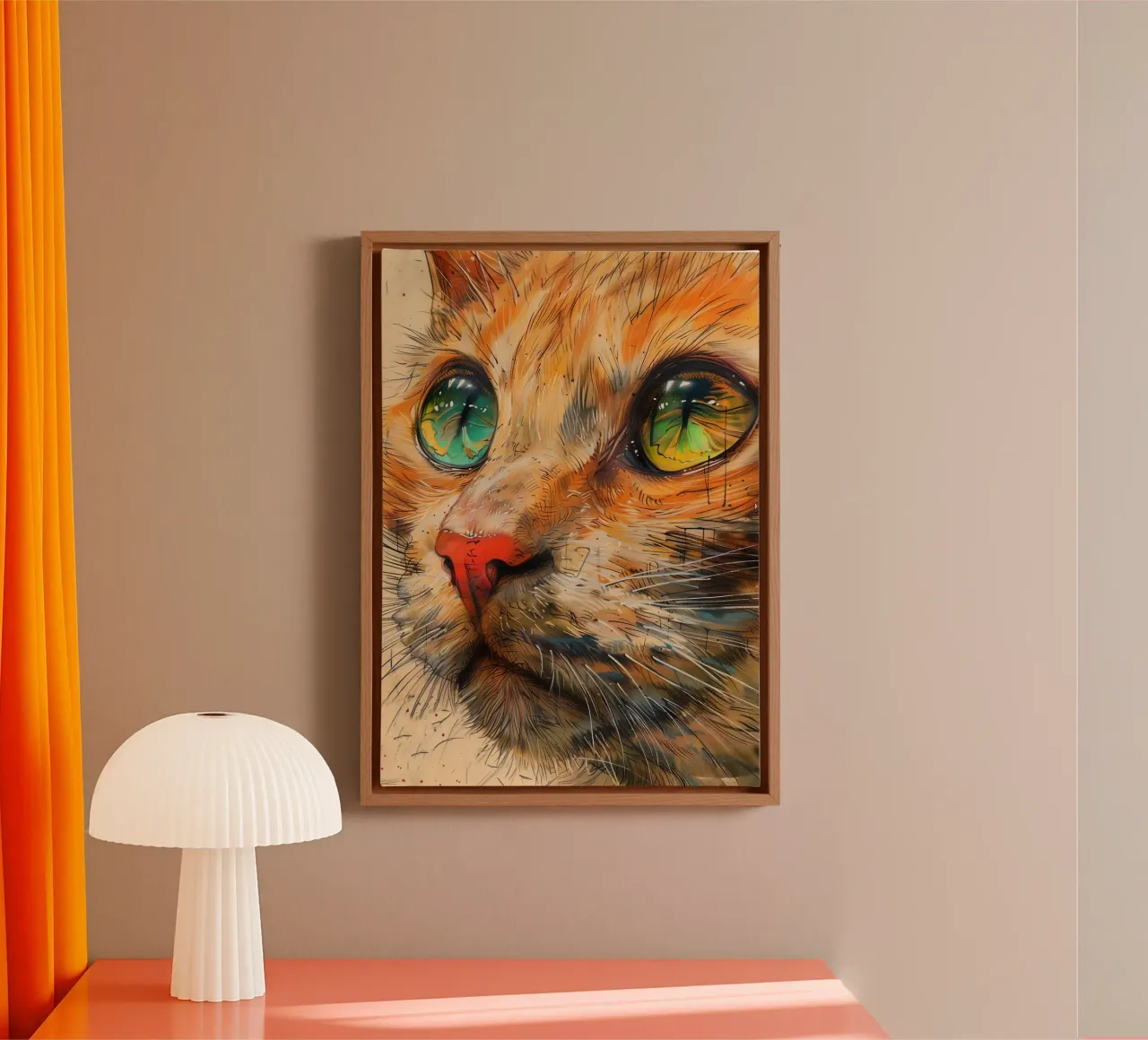 Gatto zenzero tela da Justyna Jaszke JBJart