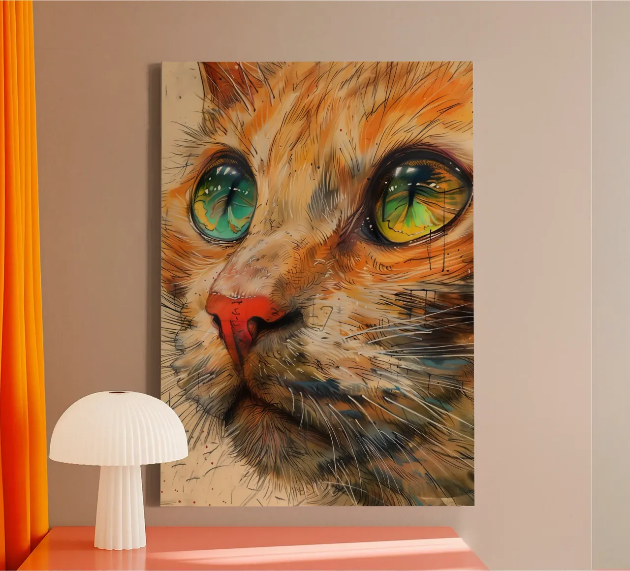 Gatto zenzero tela da Justyna Jaszke JBJart