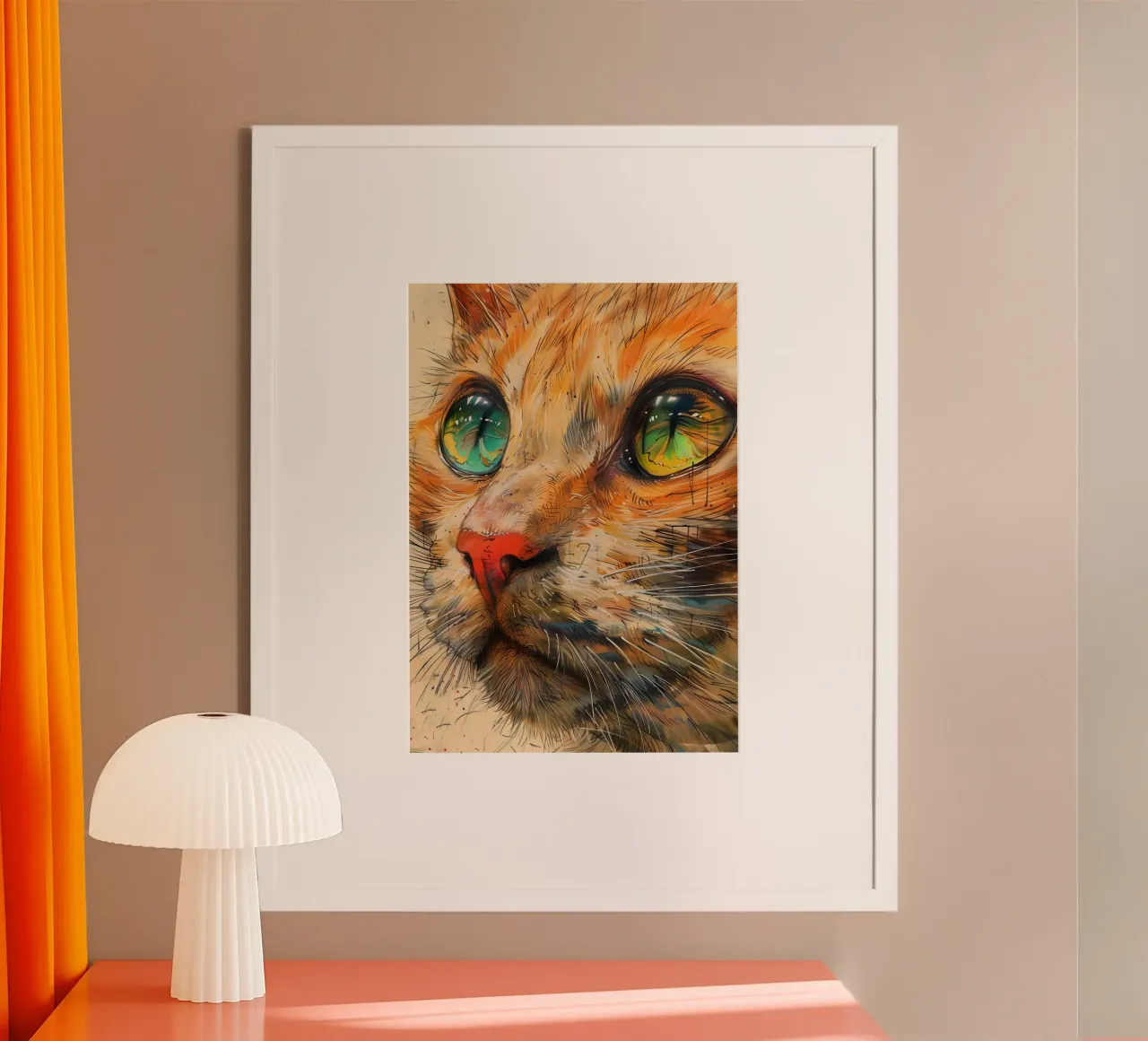 Ginger kat poster van Justyna Jaszke JBJart