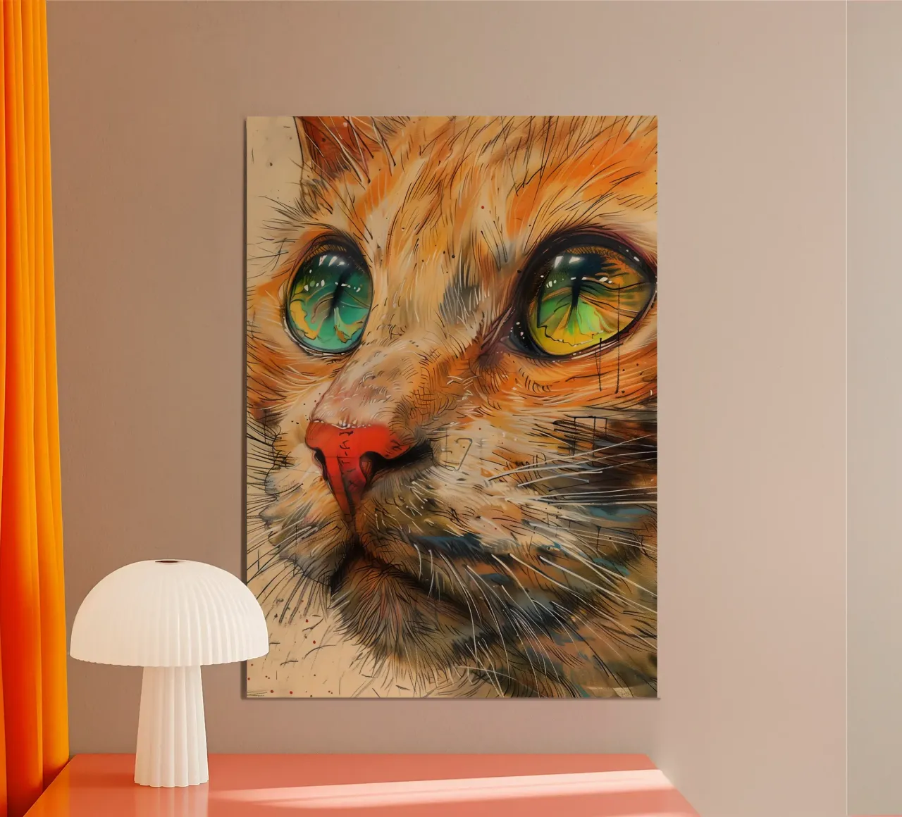 Ginger kat poster van Justyna Jaszke JBJart