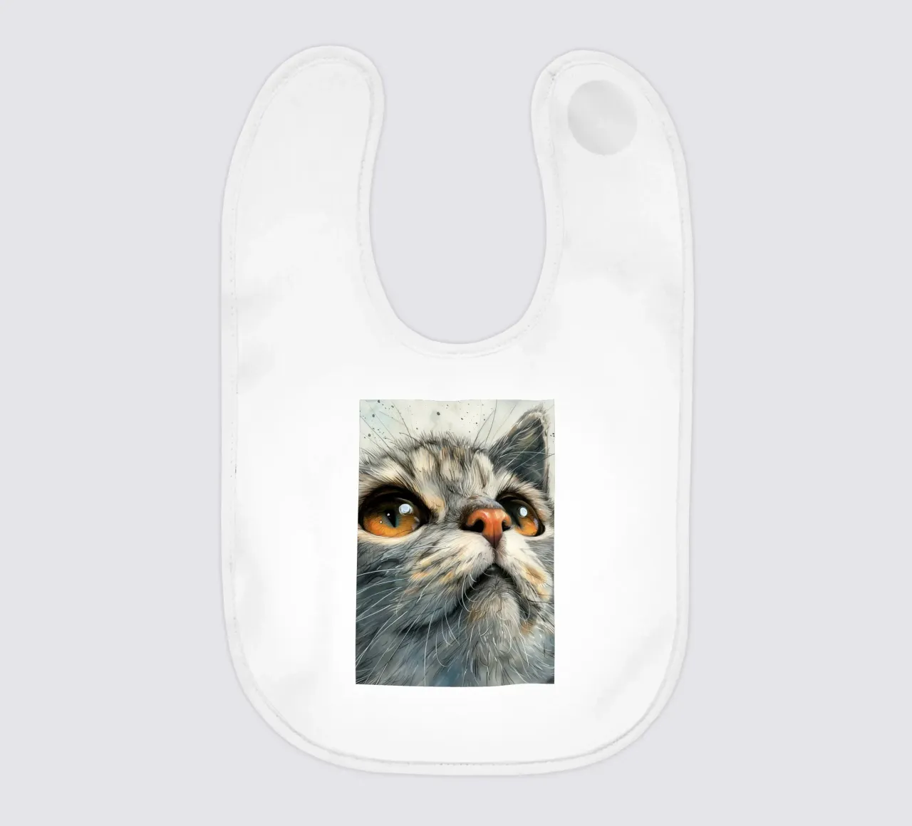 Faccia di gatto arte animale bavaglino da Justyna Jaszke JBJart