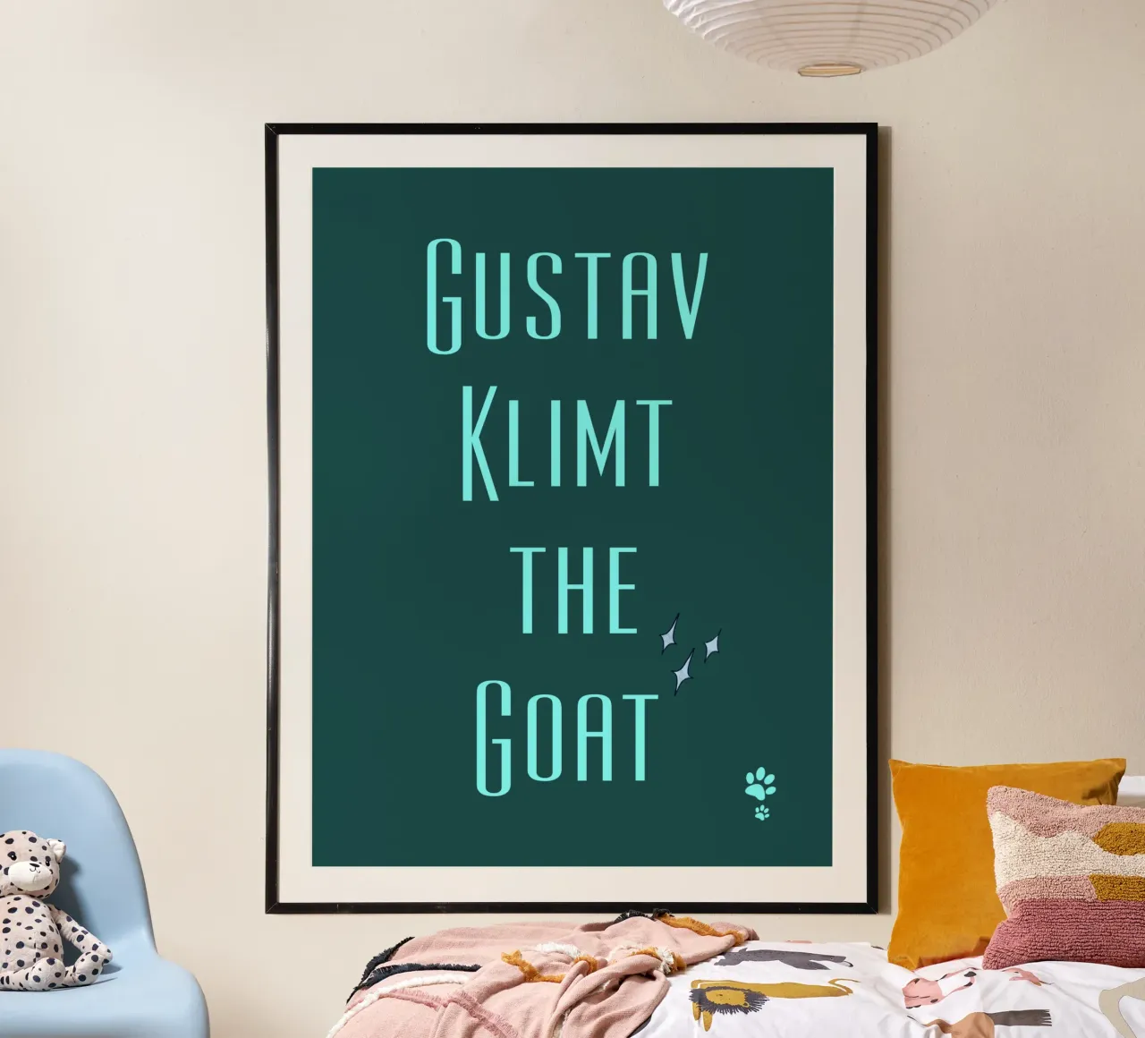 Gustav Klimt La capra poster con telaio in plastica da catsforyou