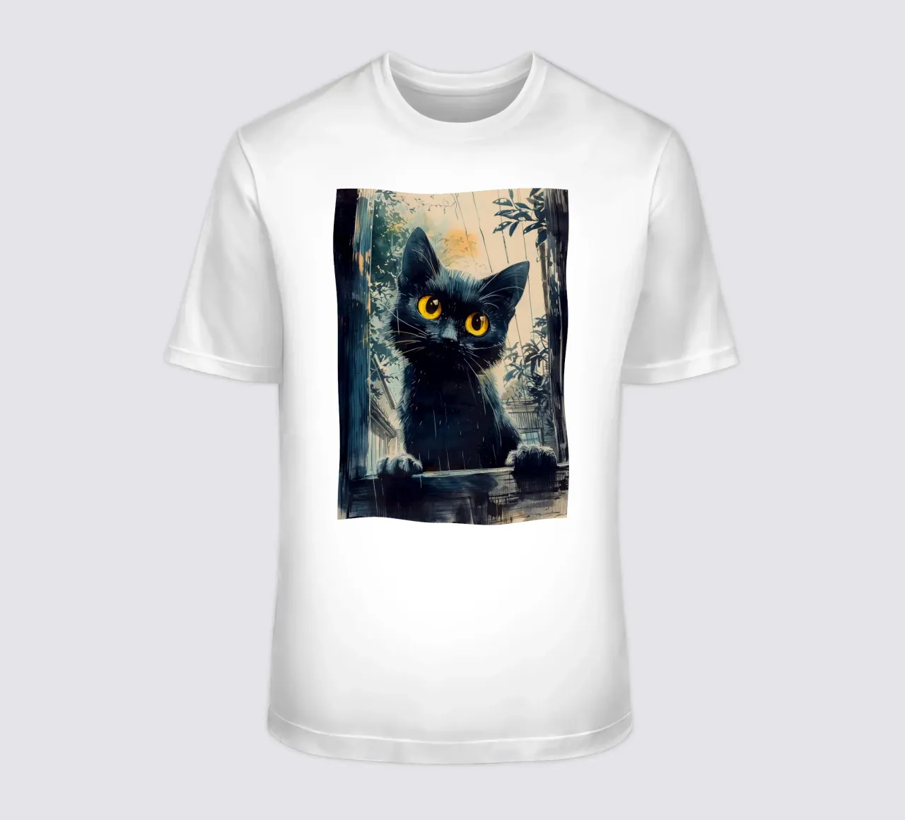 Sweet black kitty t-shirt by Justyna Jaszke JBJart