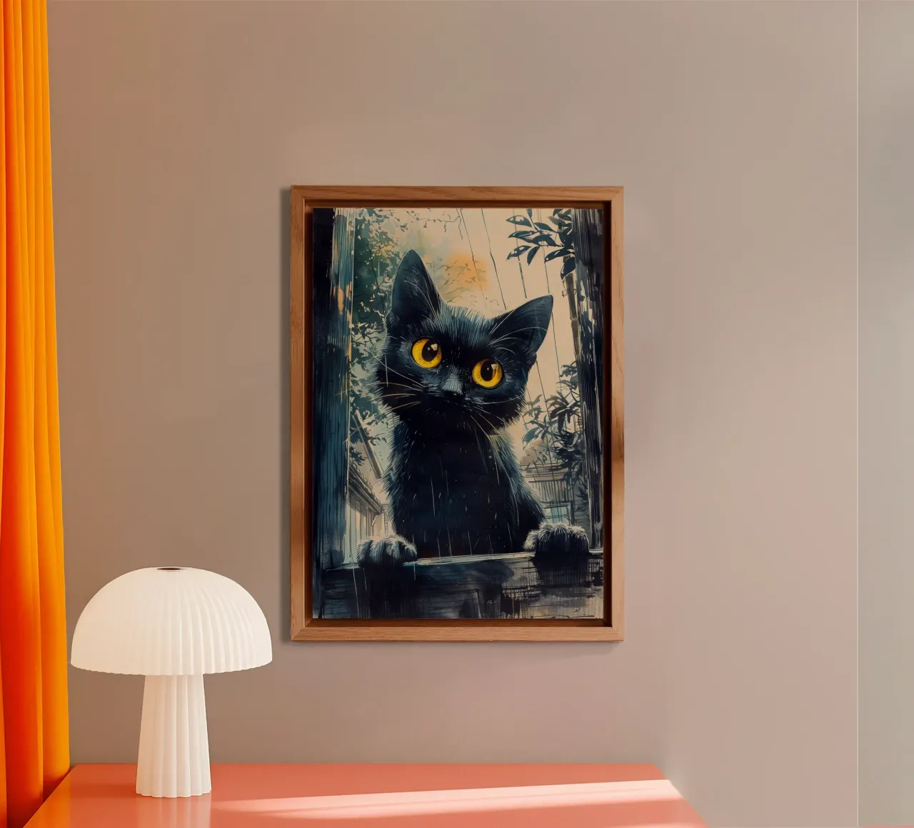 Sweet black kitty alu-dibond by Justyna Jaszke JBJart
