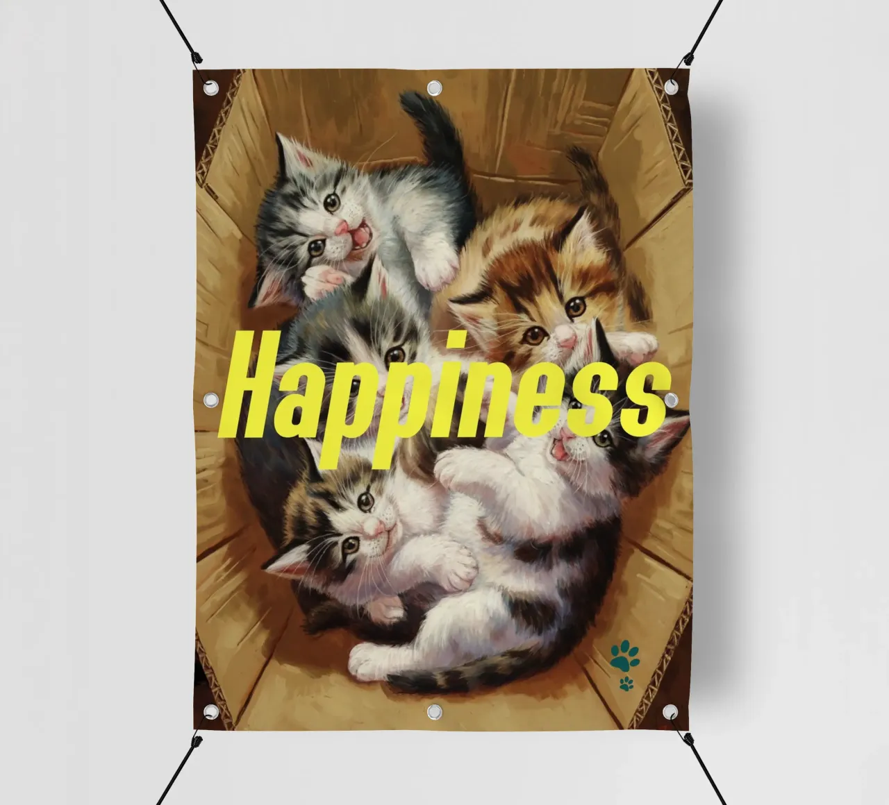 Felicità dei gatti telo in pvc da catsforyou