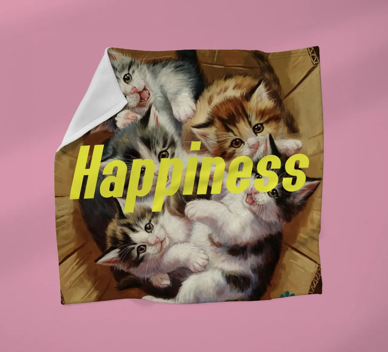 Felicità dei gatti coperta in pile da catsforyou