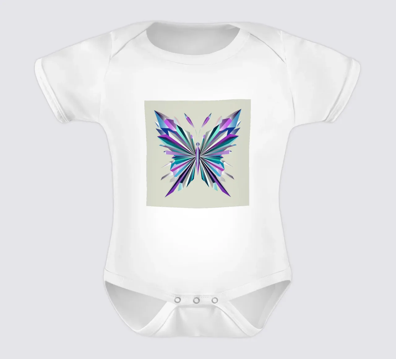 Fascinating geometry - The abstract butterfly short-sleeve baby romper by namosh