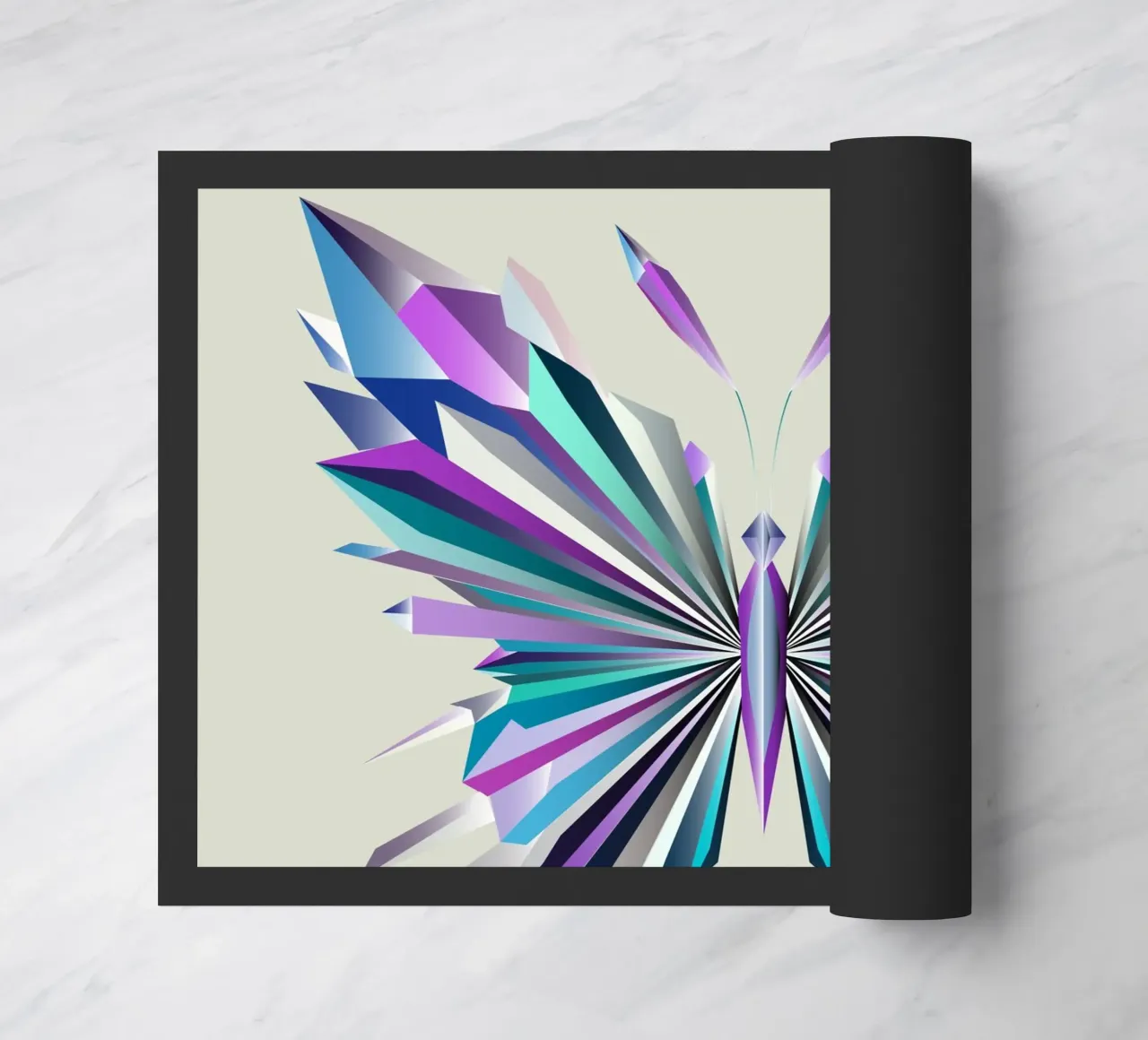 Fascinating geometry - The abstract butterfly doormat by namosh