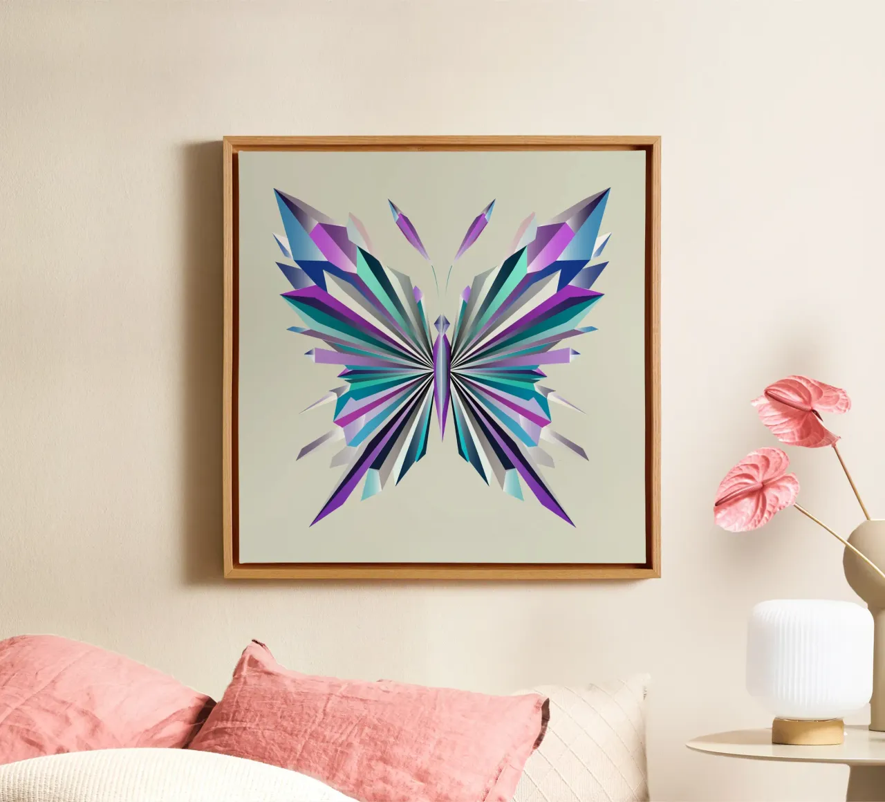 Fascinating geometry - The abstract butterfly canvas by namosh