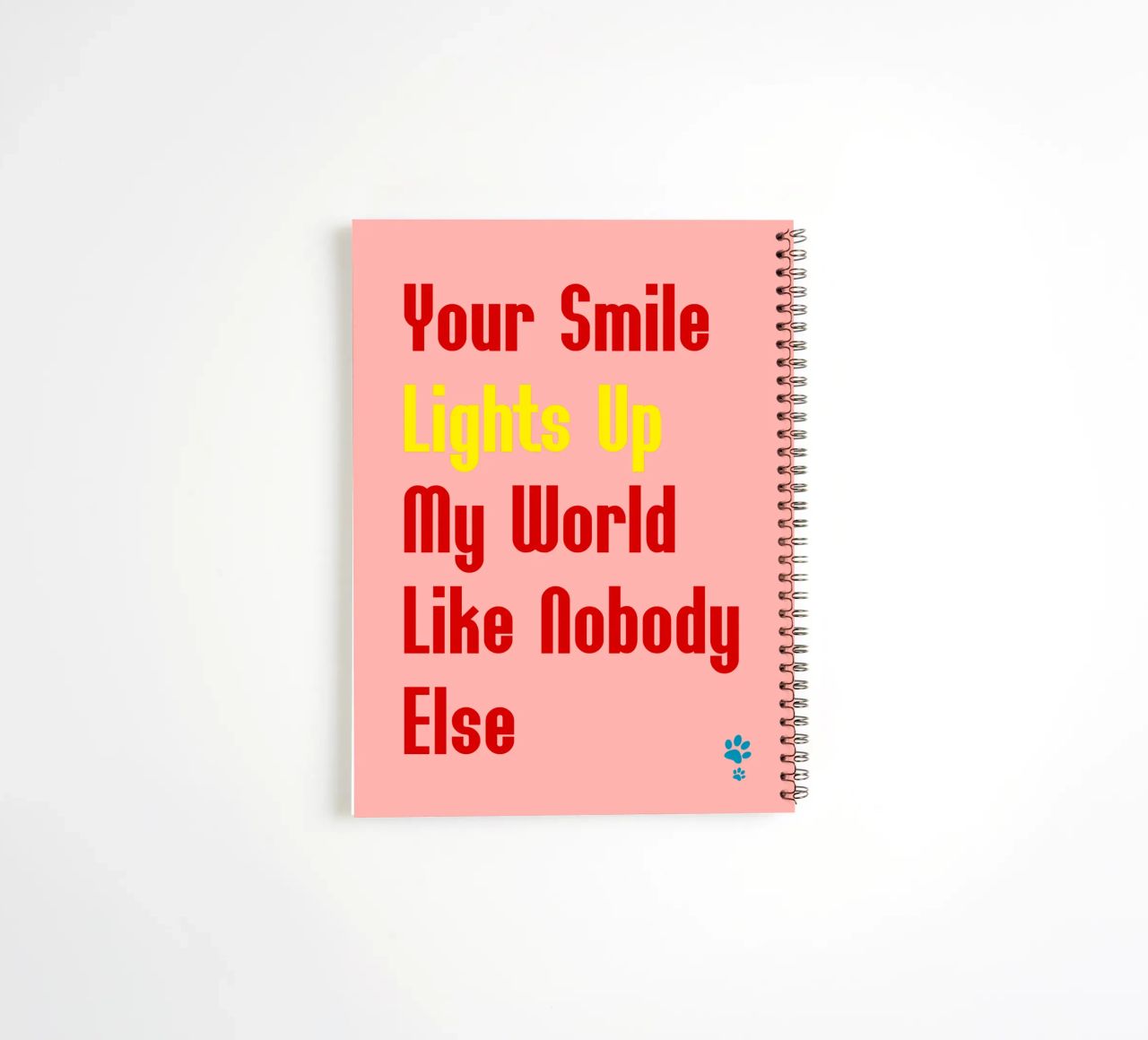 Your Smile Lights Up My World Like Nobody Else spiral notebook by catsforyou