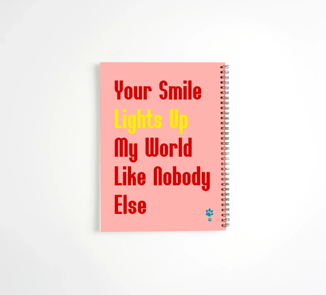 Il tuo sorriso illumina il mio mondo come nessun altro diario ad anelli da catsforyou