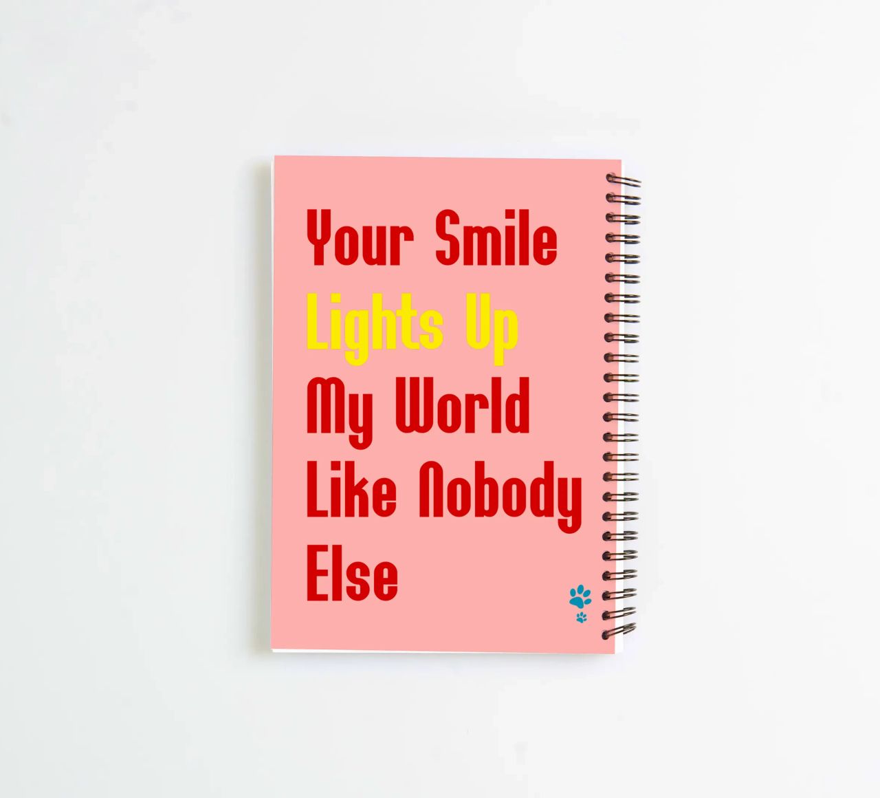 Your Smile Lights Up My World Like Nobody Else spiral notebook by catsforyou