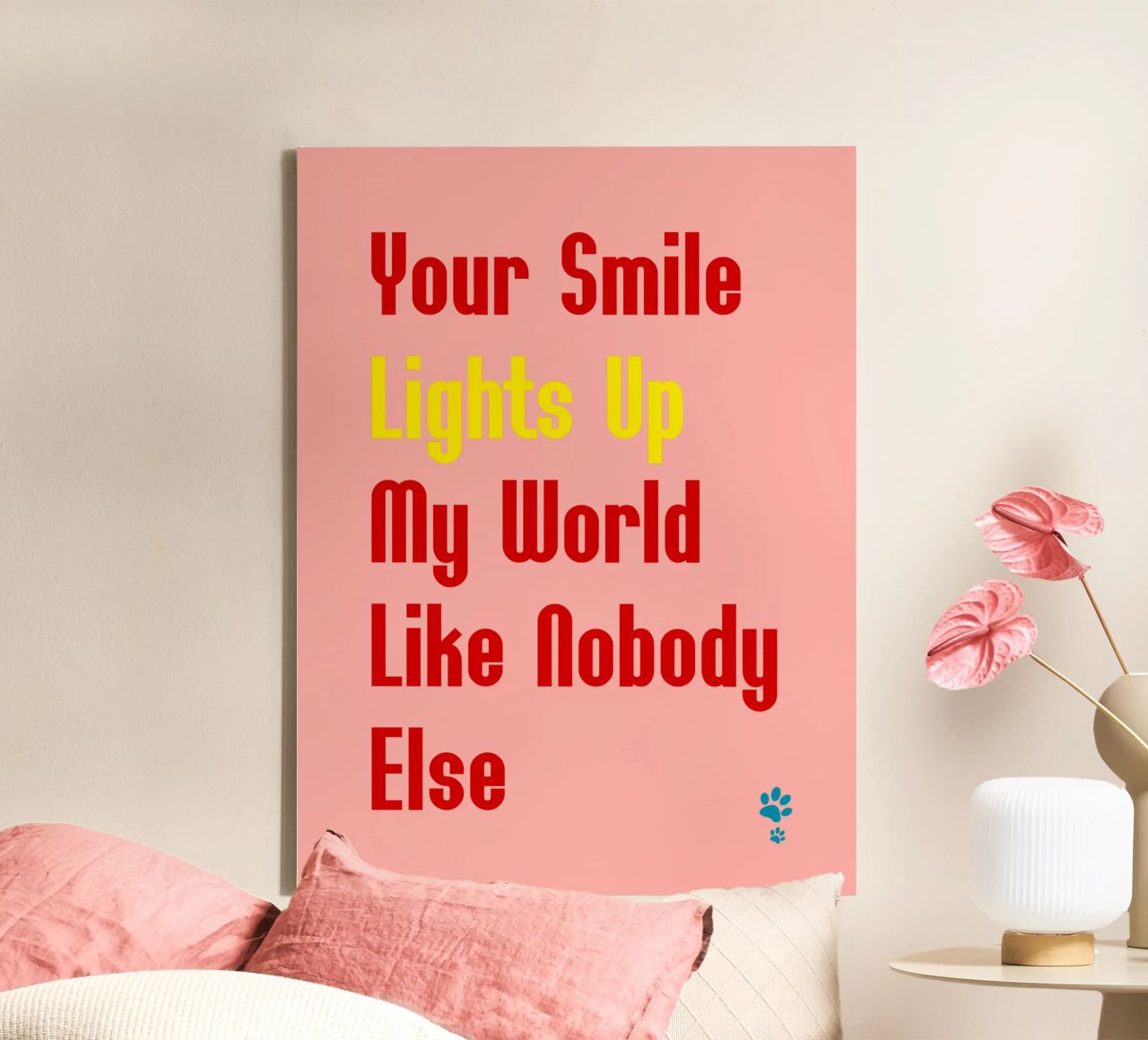 Your Smile Lights Up My World Like Nobody Else canvas by catsforyou