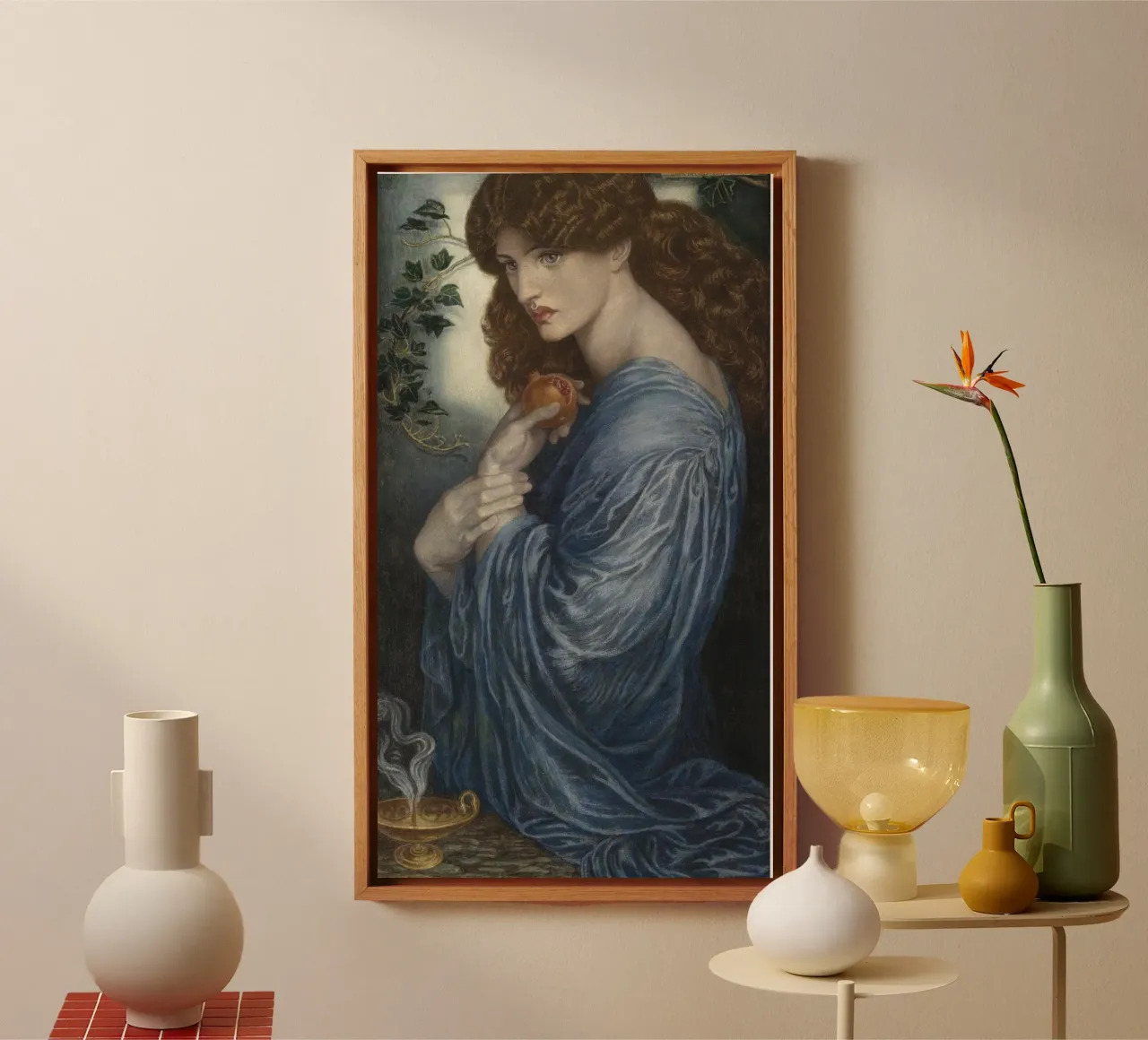 Dante Gabriel Rossetti - Proserpine tela con Cornice a cassetta da Timeless Artworks