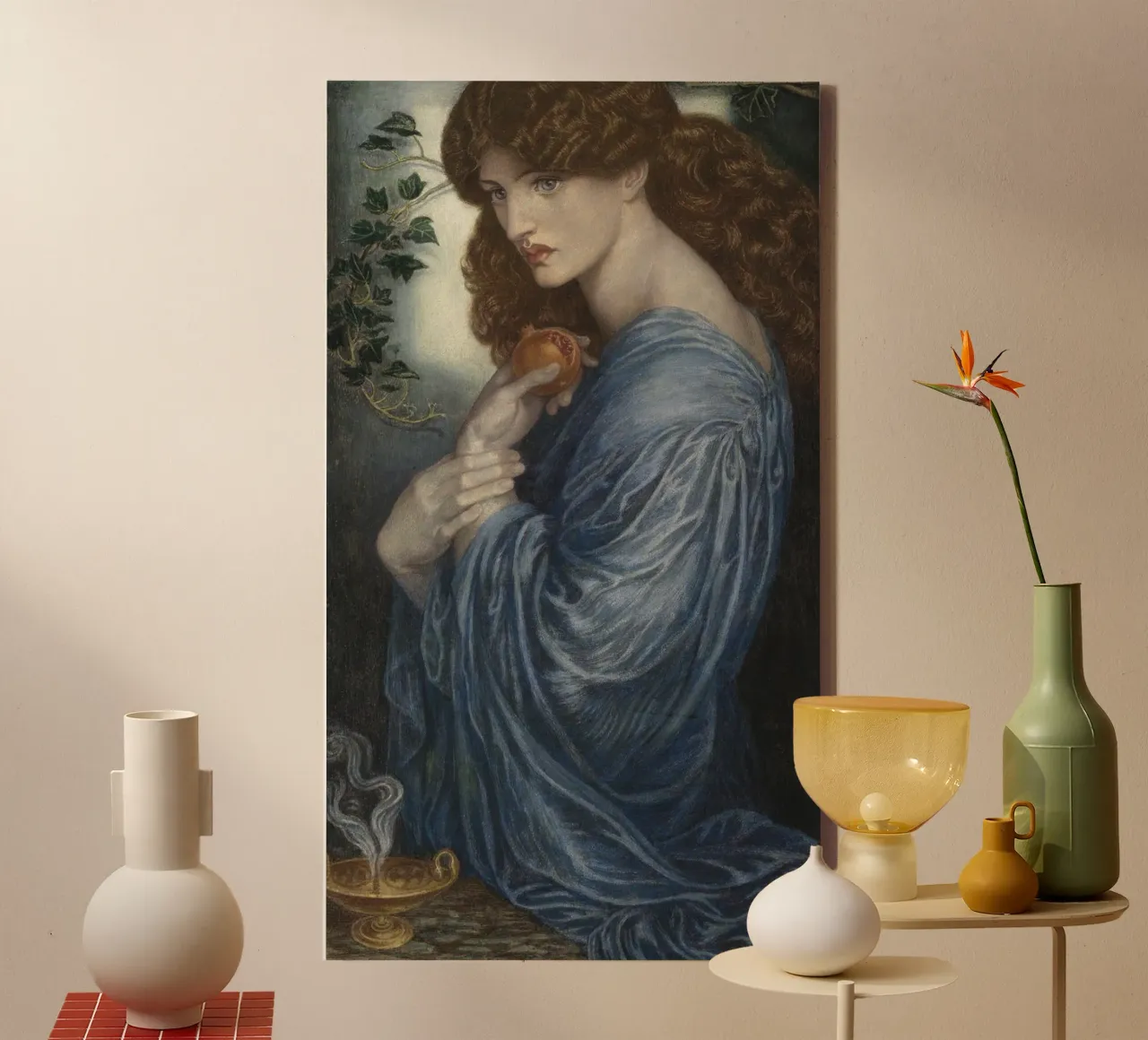 Dante Gabriel Rossetti - Proserpine tela con Cornice a cassetta da Timeless Artworks