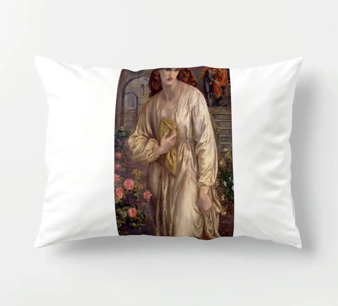 Dante Gabriel Rossetti - Salutation of Beatrice cuscino da Timeless Artworks