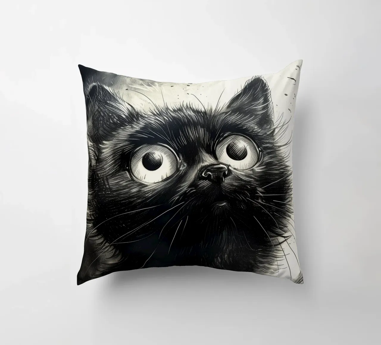 Piccolo gattino nero cuscino da Justyna Jaszke JBJart