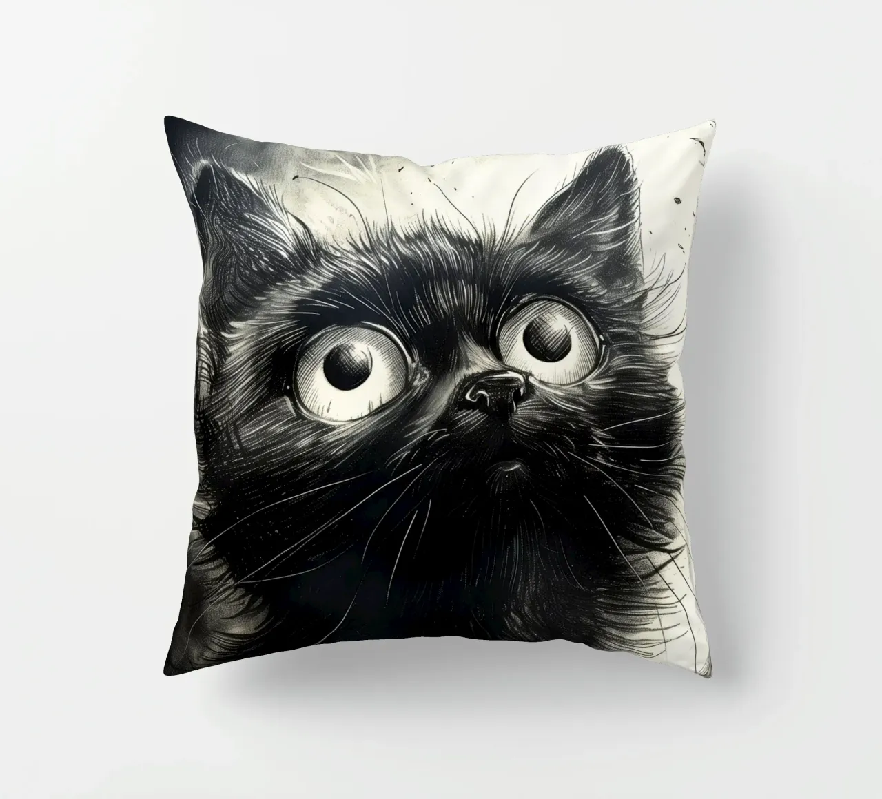 Piccolo gattino nero cuscino da Justyna Jaszke JBJart