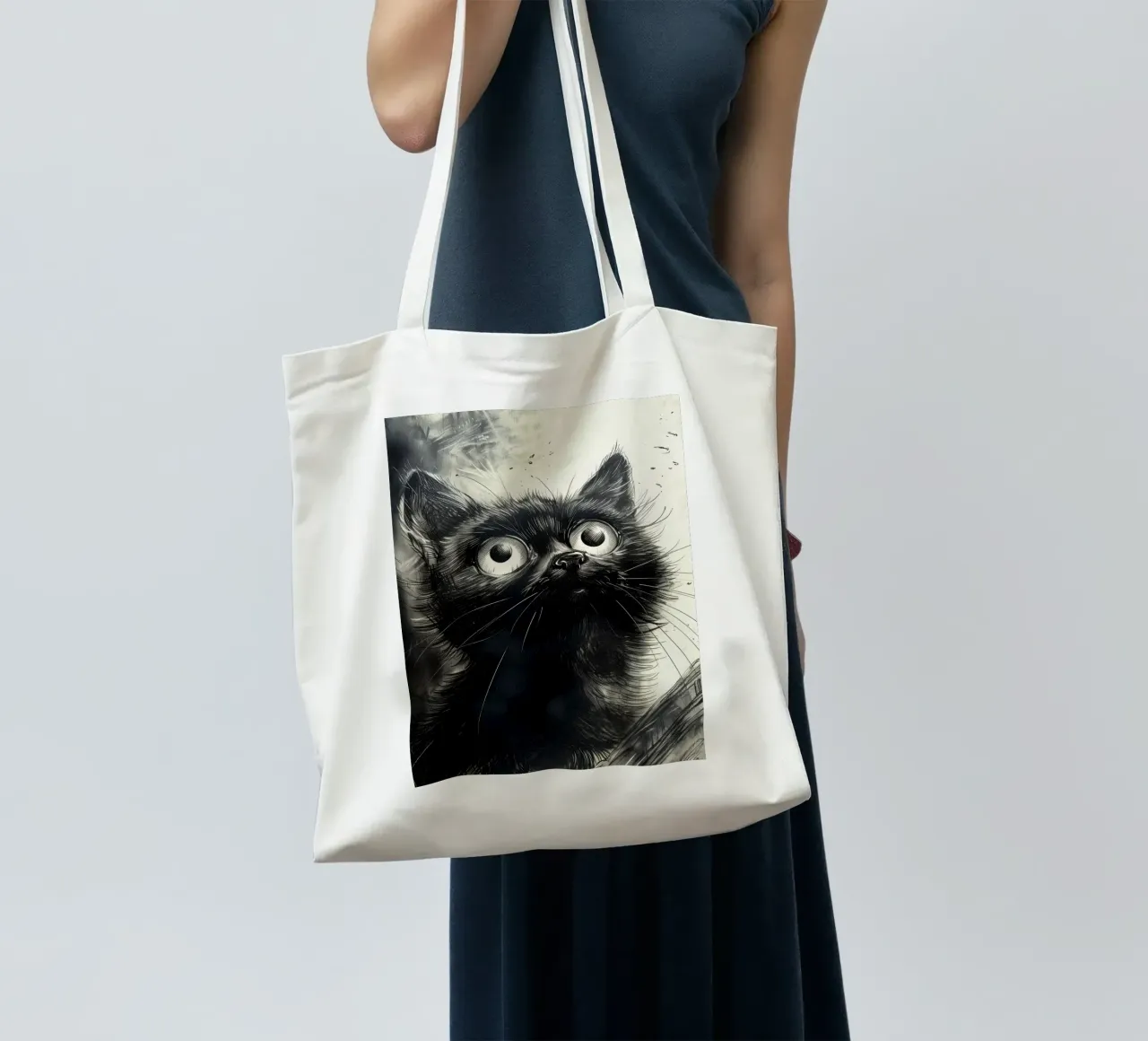 Petit chat noir tote bag de Justyna Jaszke JBJart