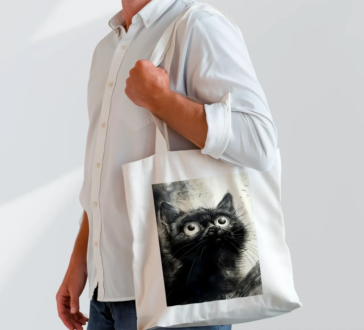 Petit chat noir tote bag de Justyna Jaszke JBJart