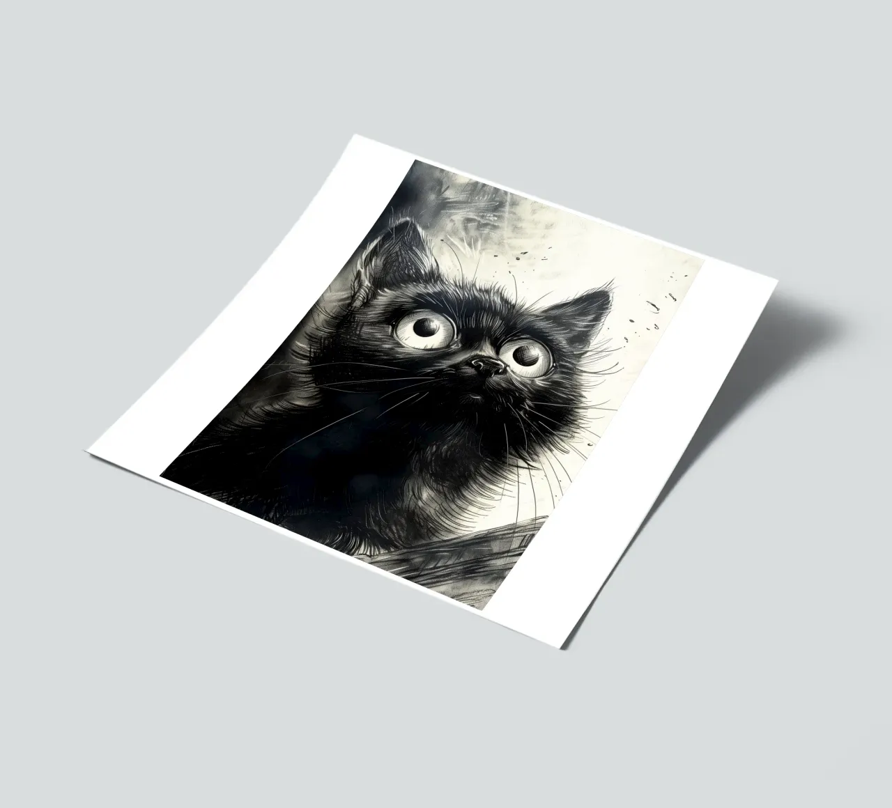 Kleines schwarzes Kätzchen Stickerbogen von Justyna Jaszke JBJart