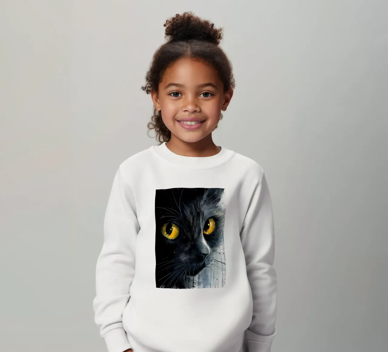 Gatto nero felpa bambino da Justyna Jaszke JBJart