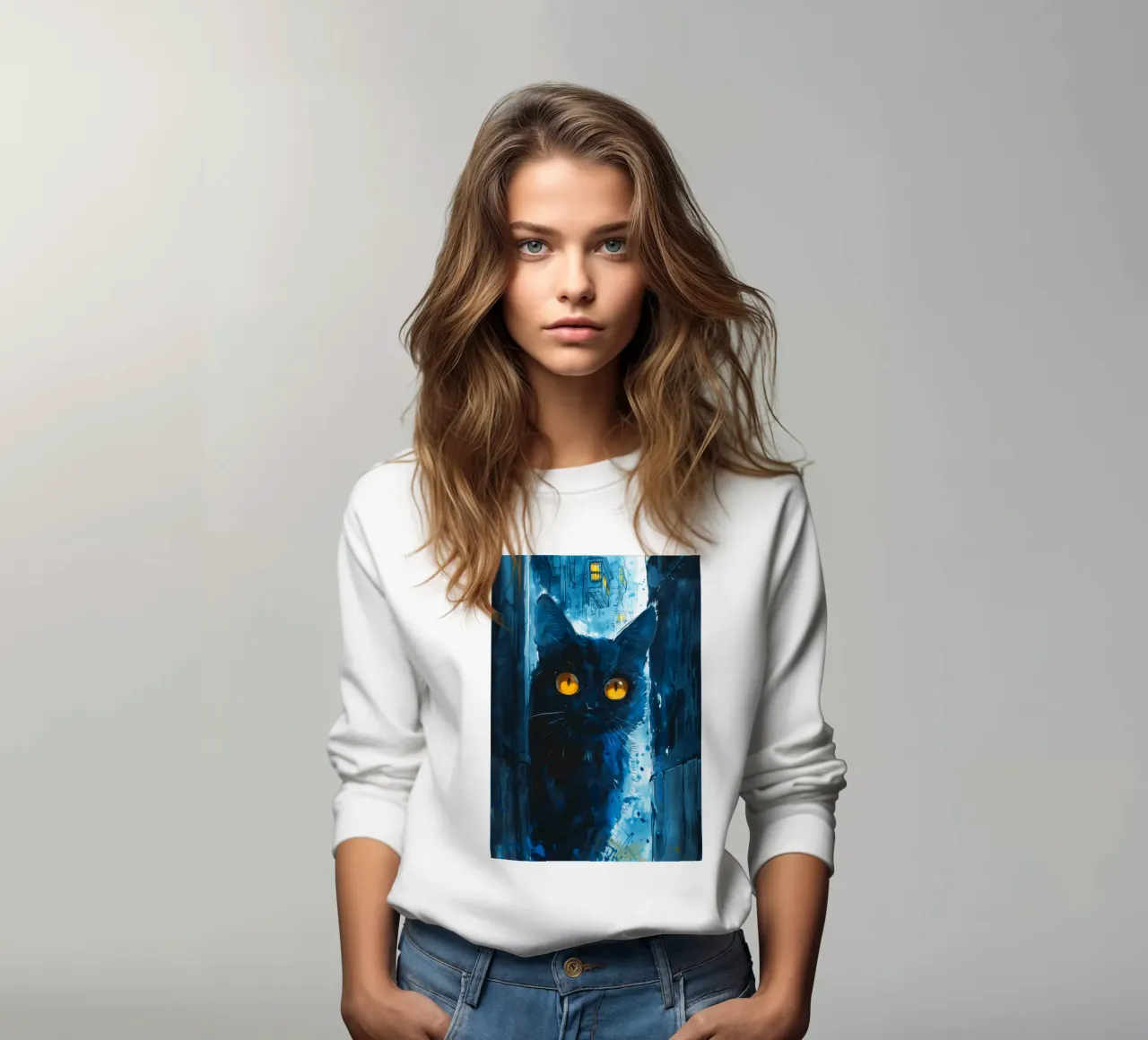 Gatto in città felpa da Justyna Jaszke JBJart