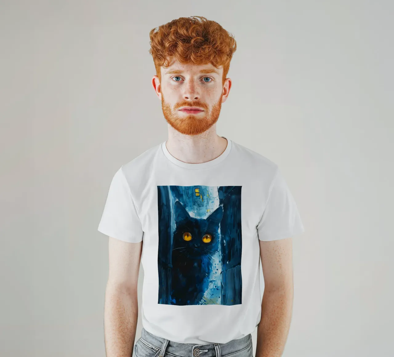 Gatto in città t-shirt da Justyna Jaszke JBJart