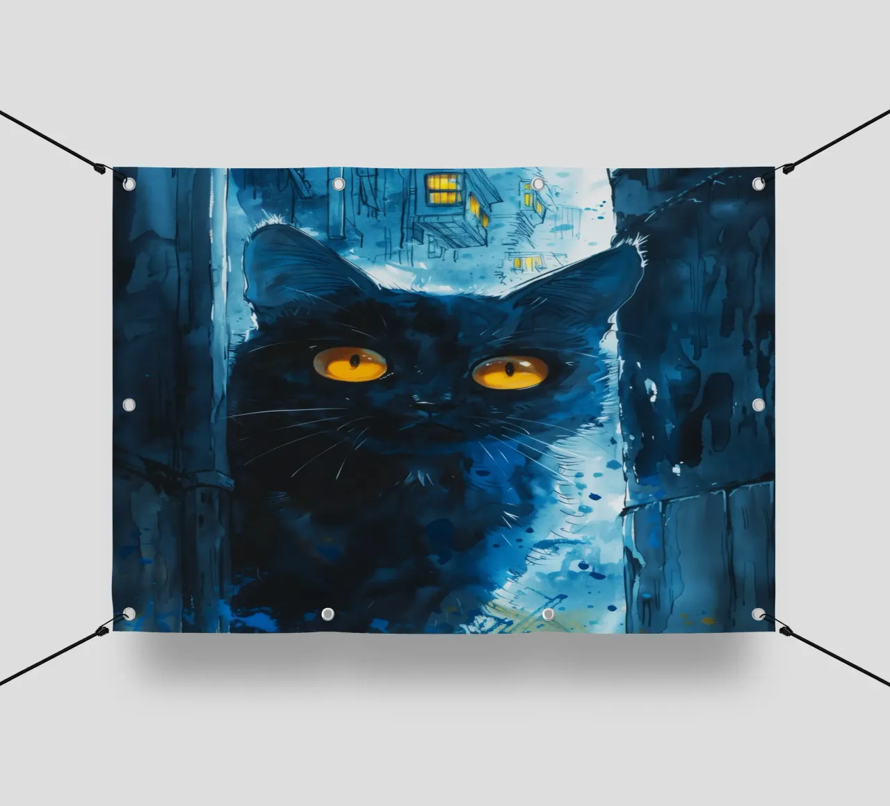Gatto in città telo in pvc da Justyna Jaszke JBJart