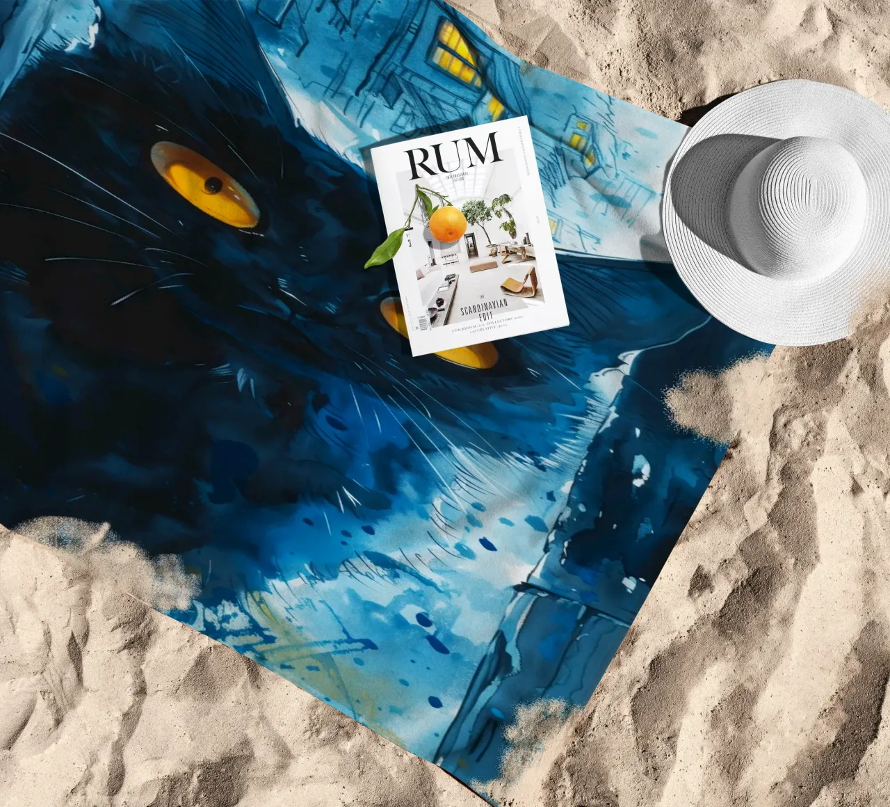 Gatto in città telo mare da Justyna Jaszke JBJart