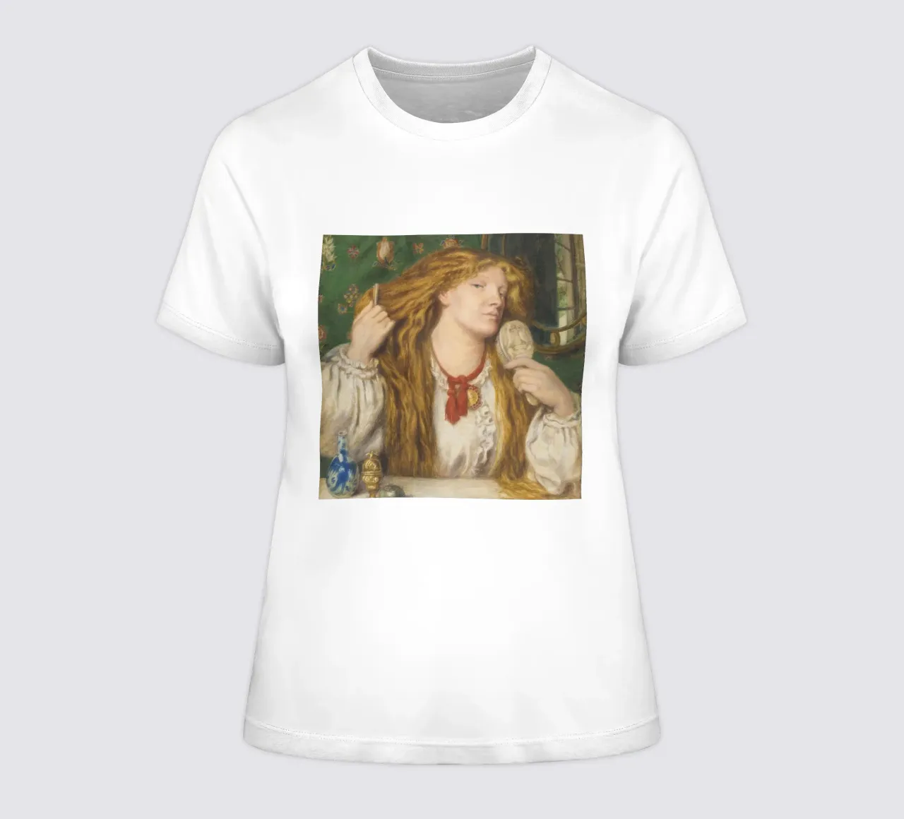 Dante Gabriel Rossetti - Una donna che si pettina t-shirt da donna da Timeless Artworks