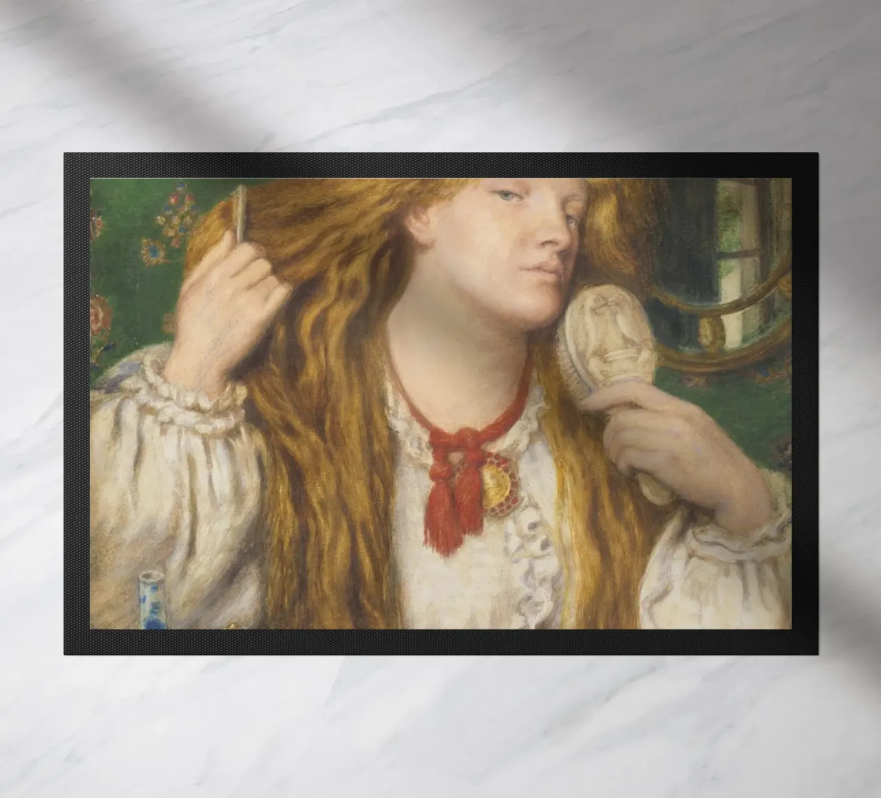 Dante Gabriel Rossetti - Una donna che si pettina zerbino da Timeless Artworks