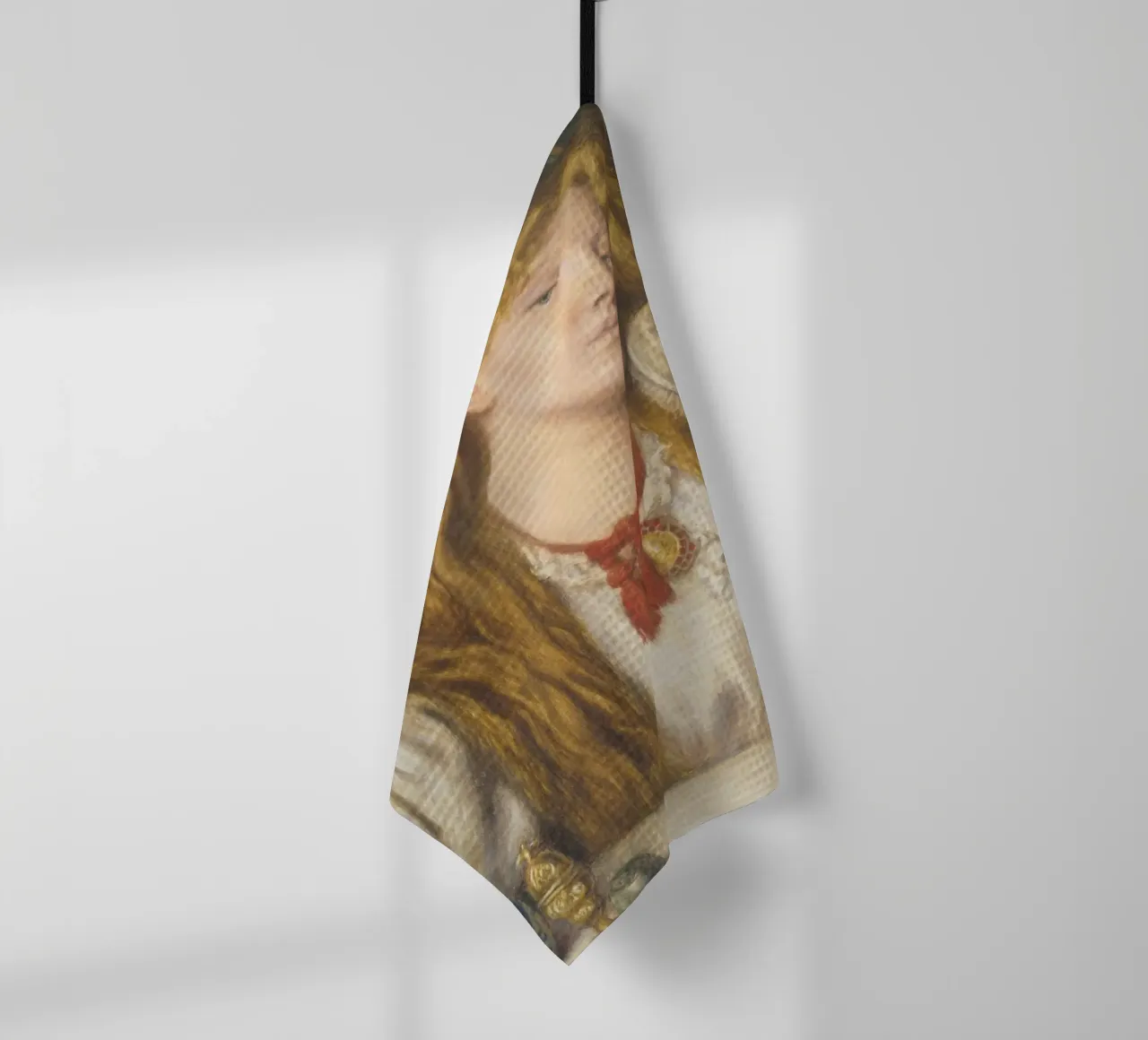 Dante Gabriel Rossetti - Eine Frau kämmt ihr Haar Geschirrtuch von Timeless Artworks