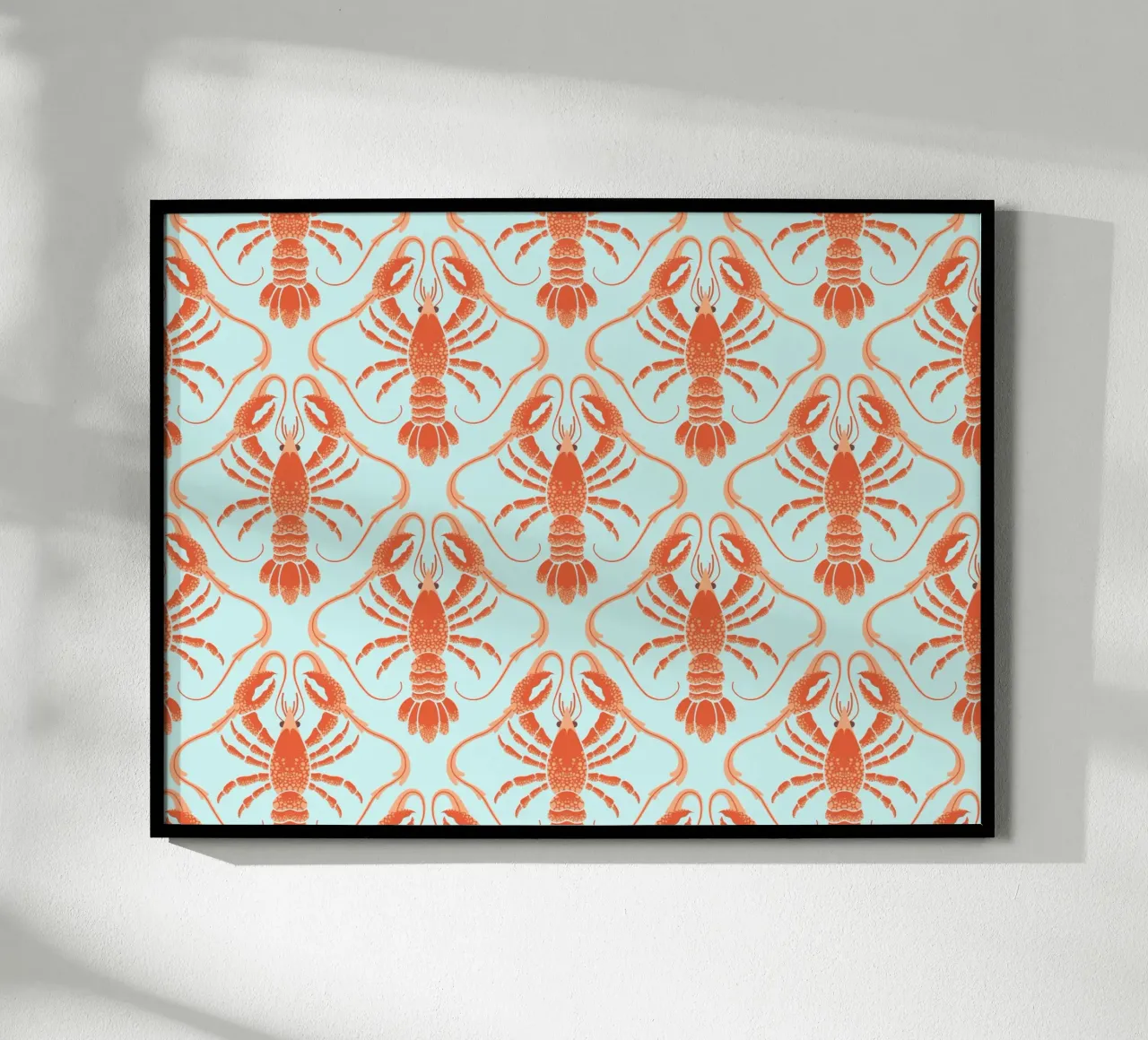 Aragoste arancioni su blu chiaro poster da CoelfenArt