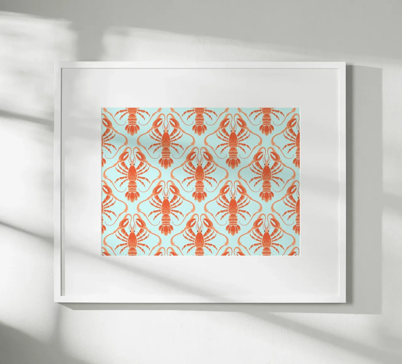 Aragoste arancioni su blu chiaro poster da CoelfenArt