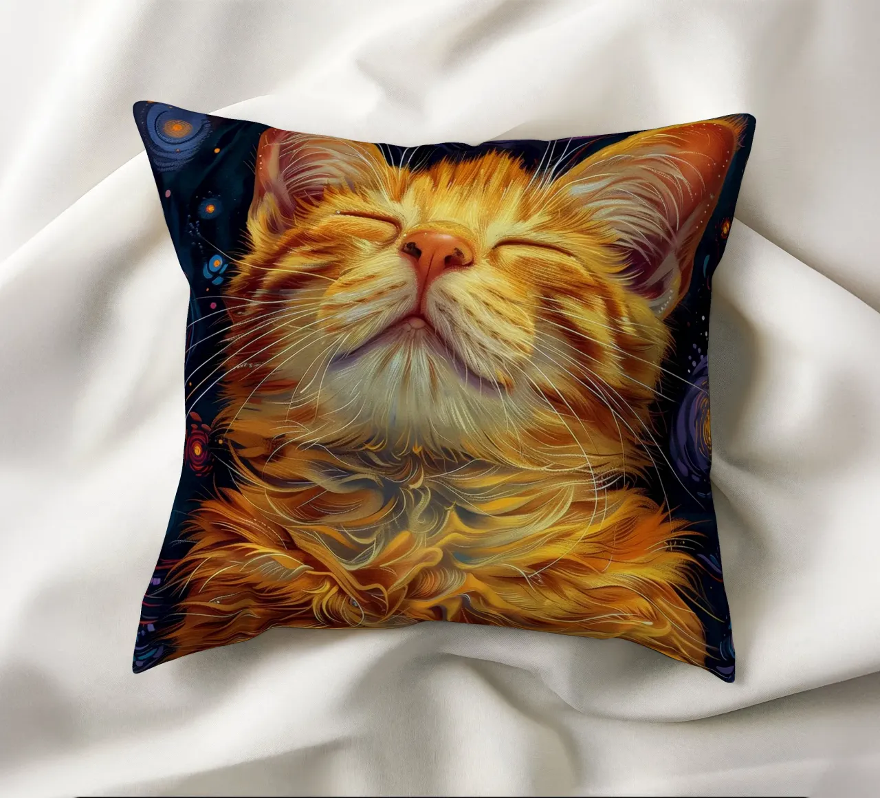 Gatto zenzero che dorme cuscino da Justyna Jaszke JBJart